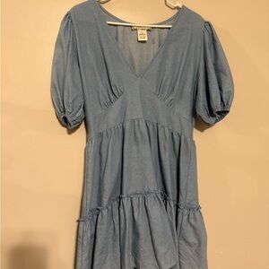 Flying Tomato Light Blue V-Neck Dress